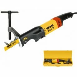 REMS Tiger ANC SR Set - Stufenlose 1400W Säbelsäge / Tigersäge + Führungshalter